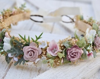 Lovely Wedding Wreath Crown Floral Hair Accessories for Newborn Toddler Headpiece GOOTRADES 4 Pieces Baby Flower Headband 
