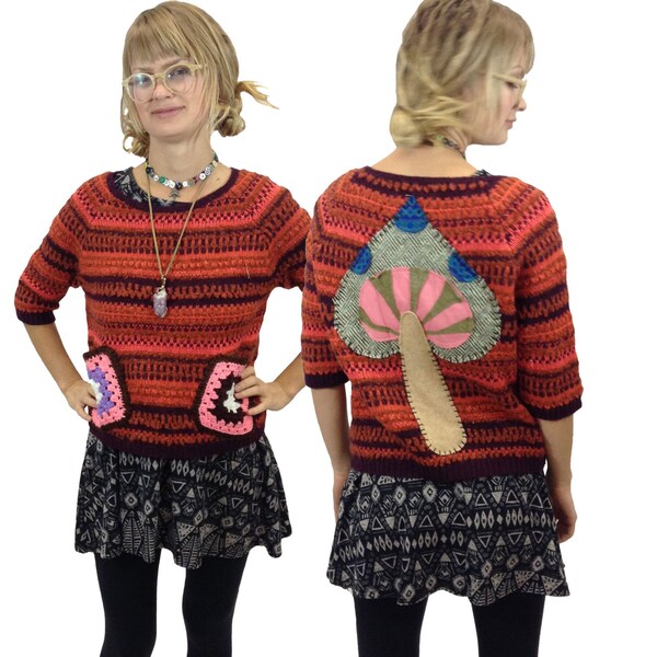 RESERVED Autumn's Forest Mushroom Sweater