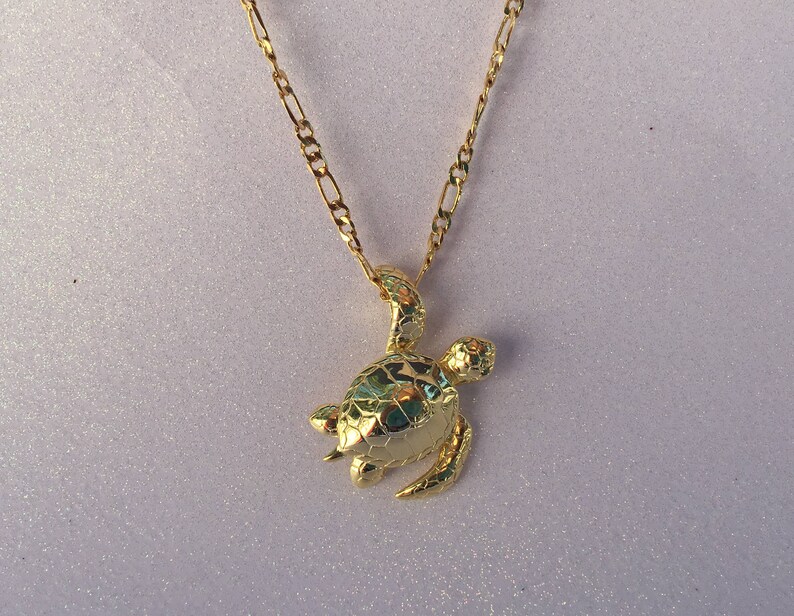 Gold Hawaiian sea Turtle necklace Sea Turtle necklace. Etsy