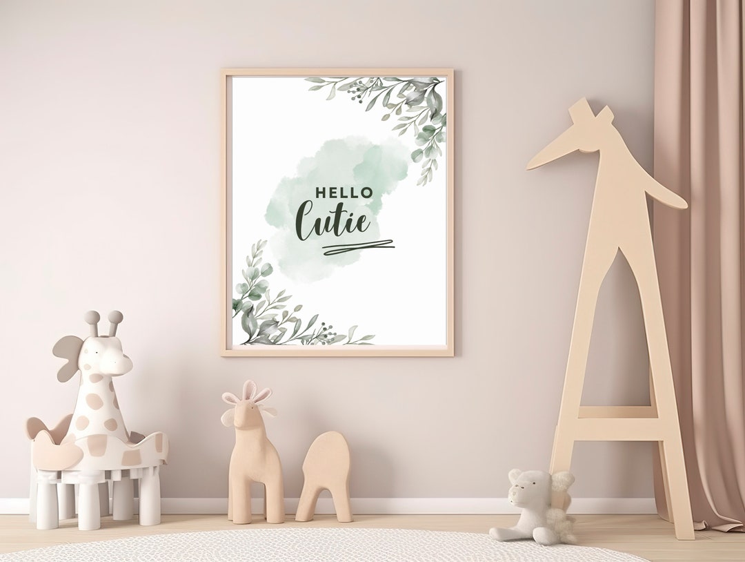 Hello Cutie Sign Hello Cutie Nursery Print, Digital Download - Etsy