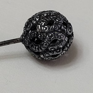Vintage / Antique 6&quot; hat, stick pin. Sterling silver.