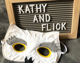 SNOWY OWL - Handmade Children's Felt Mask