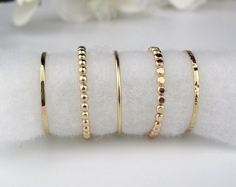 14k Gold Filled Stacking Rings | Create a Stackable Ring Set | Handmade Boho, Dainty Rings | Midi Rings | Minimalist Jewelry | Made to Order