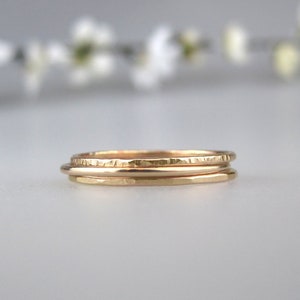 Gold Stacking Ring Set of 3 | 14k Gold Filled Stackable Rings | Boho Handmade Solid Gold Ring Stack | Aesthetic Gold Jewelry | Made to Order