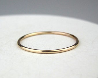 14k Gold Stacking Ring | 14k Gold Filled Ring | Dainty, Thin Gold Ring | Handmade, Plain Stackable Rings | Gold Ring Set | Made to Order