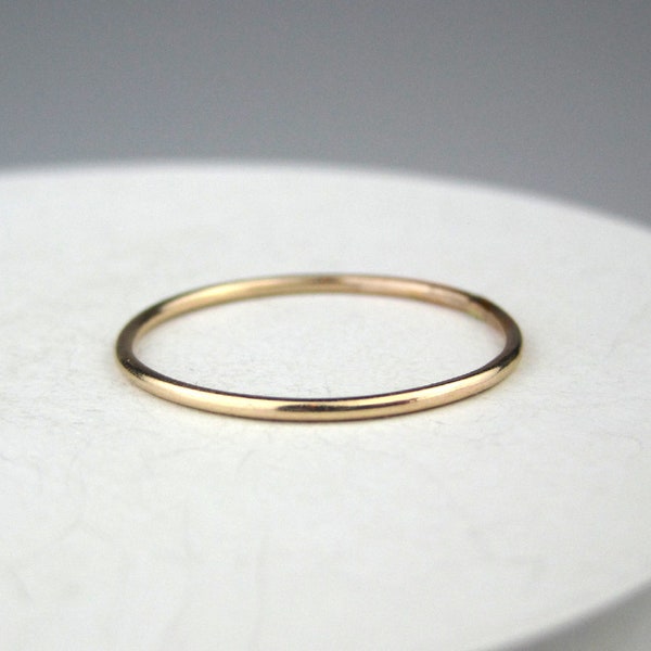 14k Gold Stacking Ring | 14k Gold Filled Ring | Dainty, Thin Gold Ring | Handmade, Plain Stackable Rings | Gold Ring Set | Made to Order