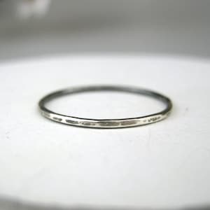 Oxidized Sterling Silver Stacking Ring | Handmade Hammered Ring Set | Thin Dainty Boho Rings | Minimalist Everyday Jewelry | Made to Order