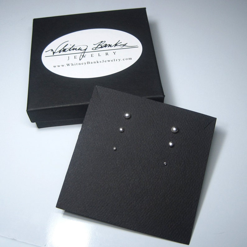 Round Stud Set Sterling Silver Stud Earring Set Modern Minimalist Jewelry Small Earrings 3 Pair Simple Earrings Made to Order