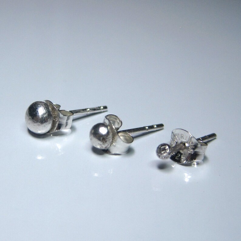 Round Stud Set Sterling Silver Stud Earring Set Modern Minimalist Jewelry Small Earrings 3 Pair Simple Earrings Made to Order