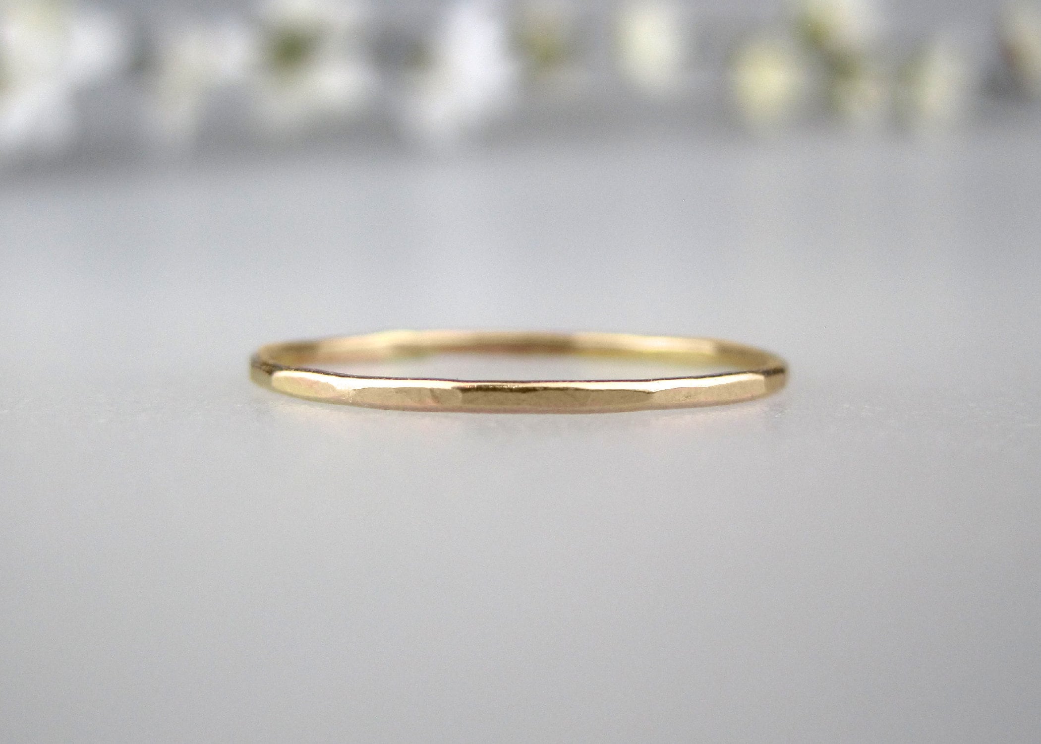 Hammered 14k Gold Stacking Ring | Gold Filled Stackable Ring Set ...