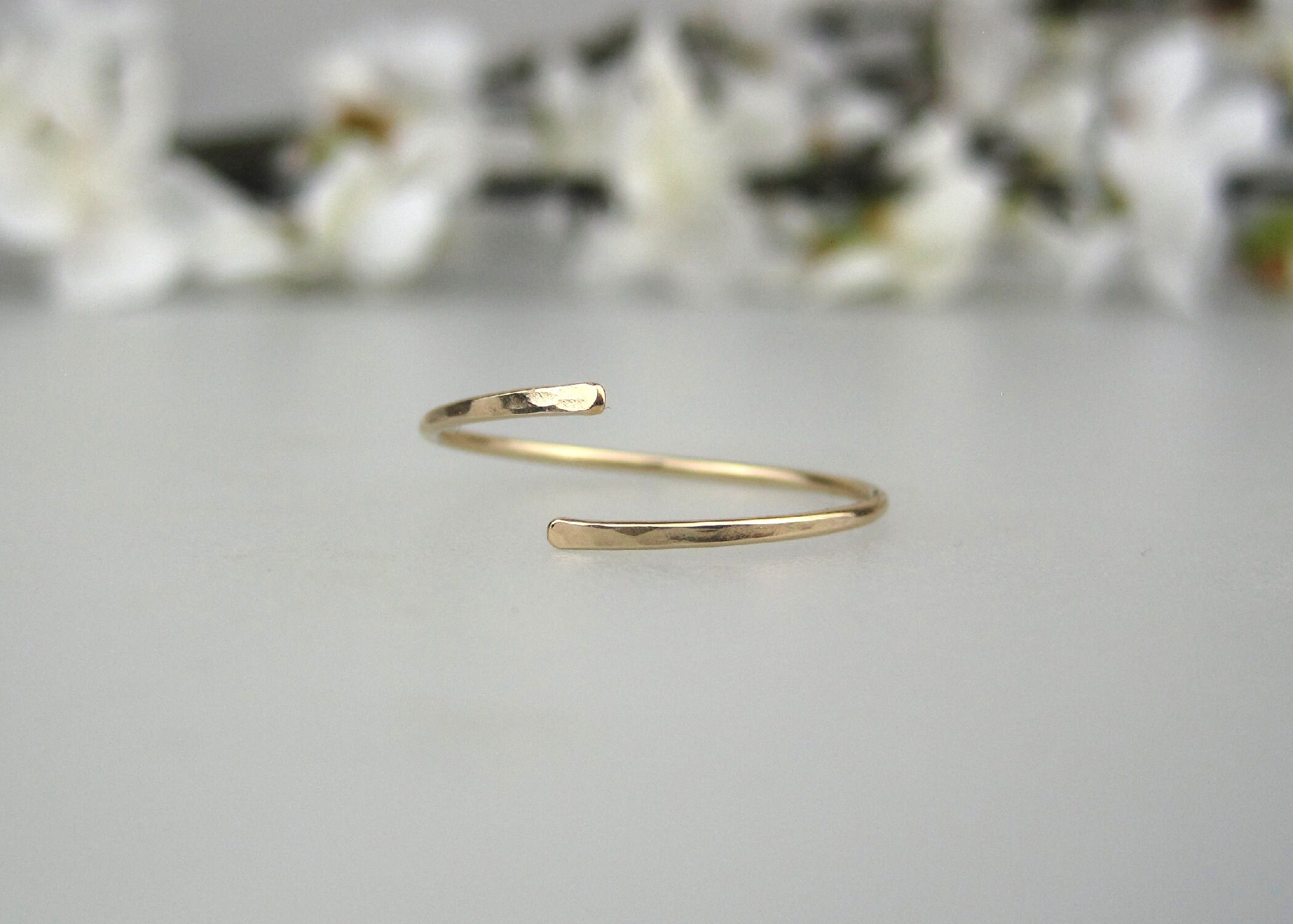 Hammered Gold Open Ring 14k Gold Filled Adjustable Ring Minimalist