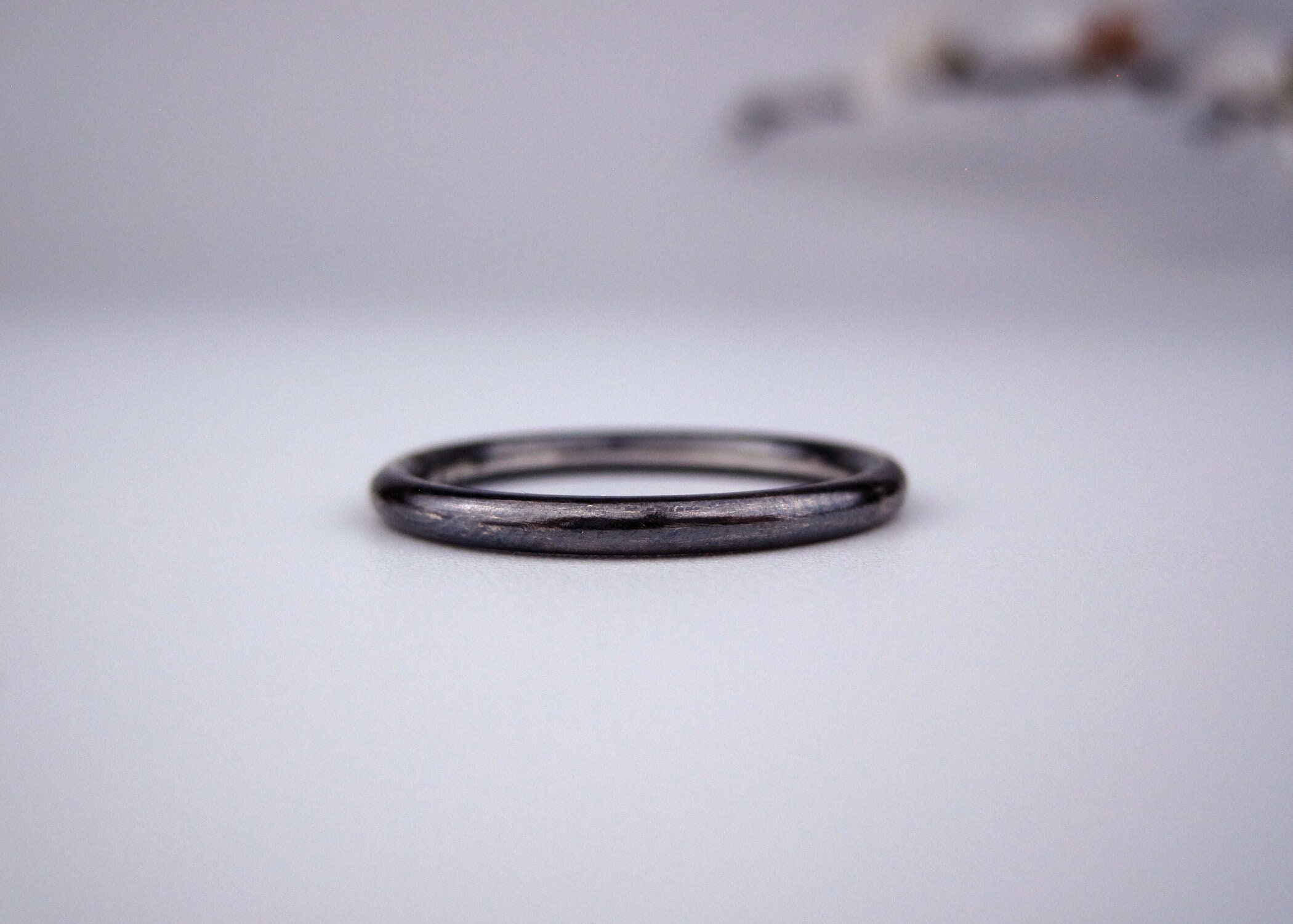 Simple Built Up Rings Oxidized Sterling Silver Stacking Ring | Simple Bohemian Stackable Ring ...