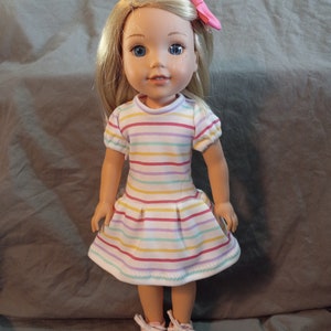 14.5 inch doll dress with bow and shoes