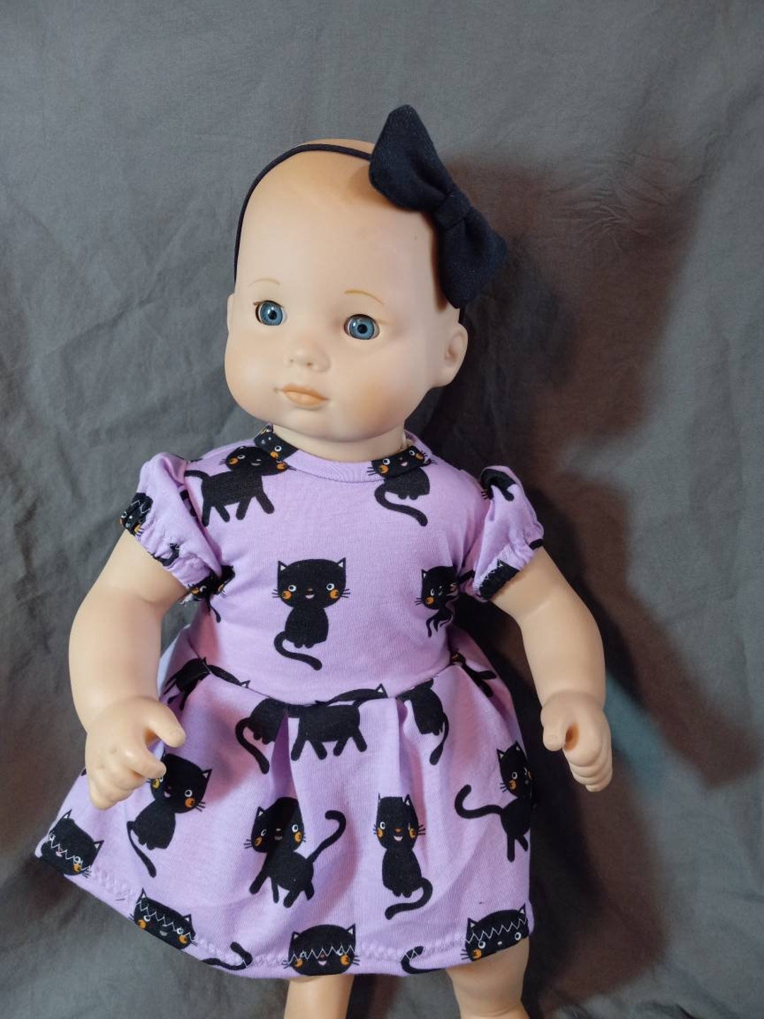 15 Inch Baby Doll Cat Dress With Bloomers and Bow Etsy