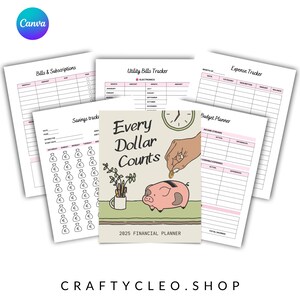 2025 Financial Planner digital Download Editable in Canva - Etsy