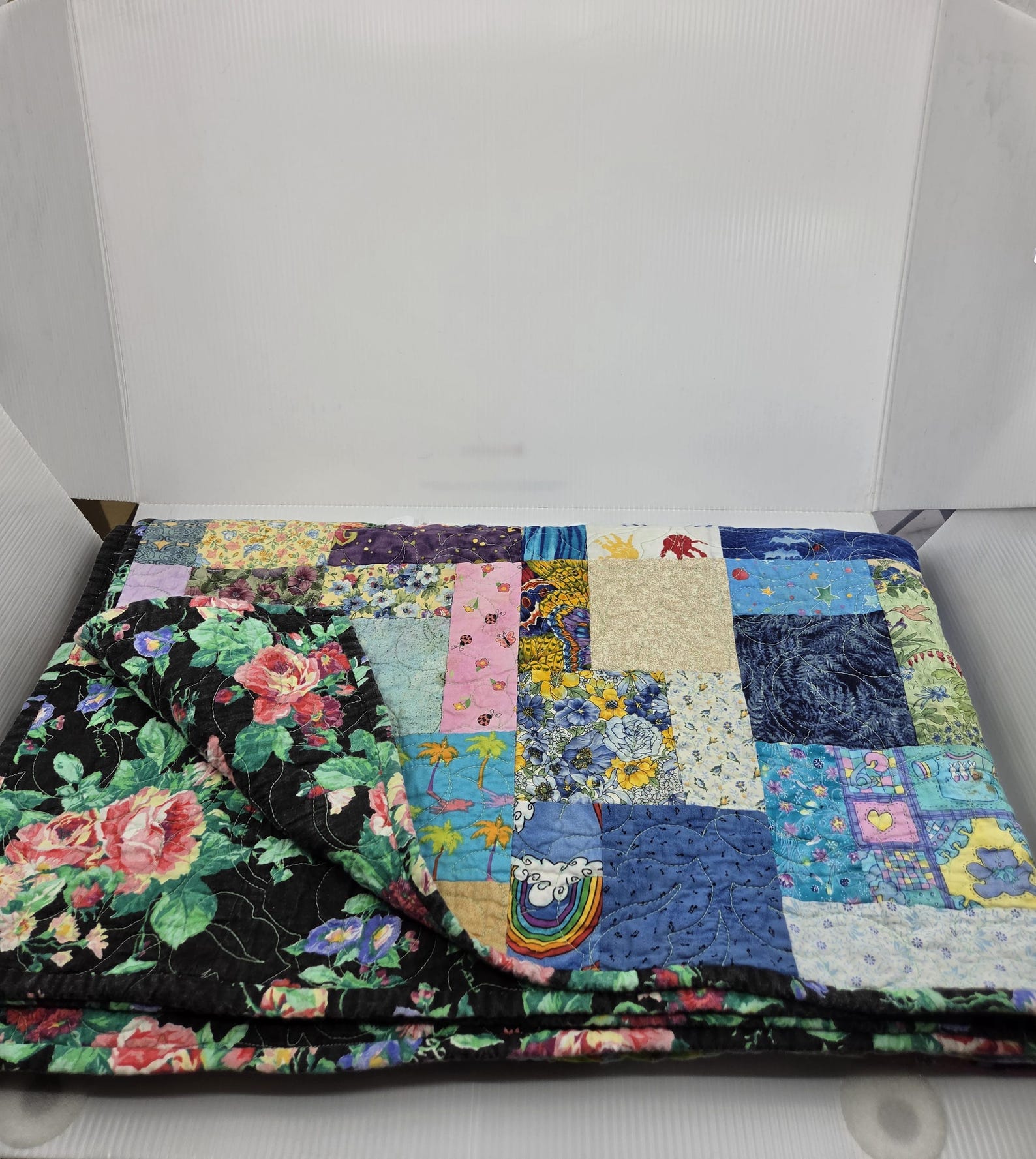 Scrappy Patchwork Quilt: Handmade Child Lap Throw (56" X 45") - Etsy