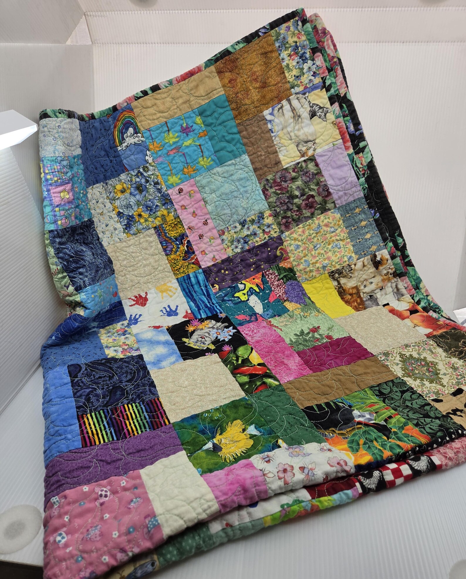 Scrappy Patchwork Quilt: Handmade Child Lap Throw (56" X 45") - Etsy