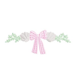 Grandmillennial Seashell Bow embroidery design, digital embroidery designs, embroidery, coquette embroidery, beach embroidery