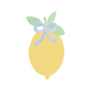 Grandmillennial lemon Bow embroidery design, digital embroidery designs, embroidery, coquette embroidery, lemons embroidery