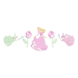 Diseño de bordado de princesa grandmillennial, diseños de bordado digital, bordado, bordado de coqueta, bordado de hadas