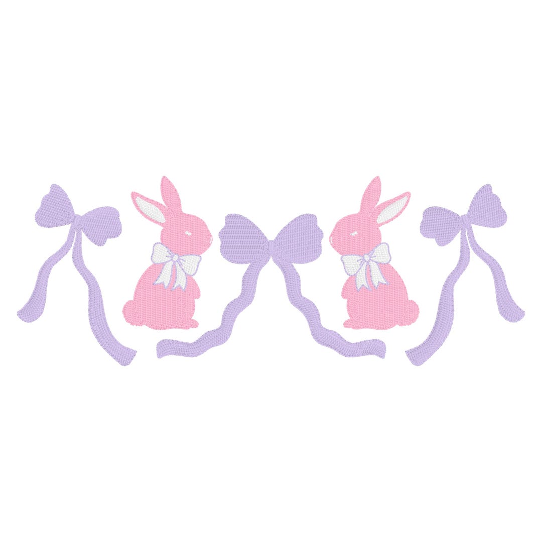Easter Bunny Bows Embroidery Design, Instant Download, Grandmillennial ...