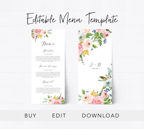 Wedding Menu Design Templates