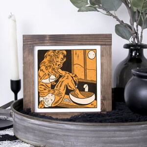 Retro weerwolf Art Print, Halloween Art Print, Halloween artwork, weerwolf kunst, griezelige kunst, Halloween decor, retro komische kunst, vintage kunst