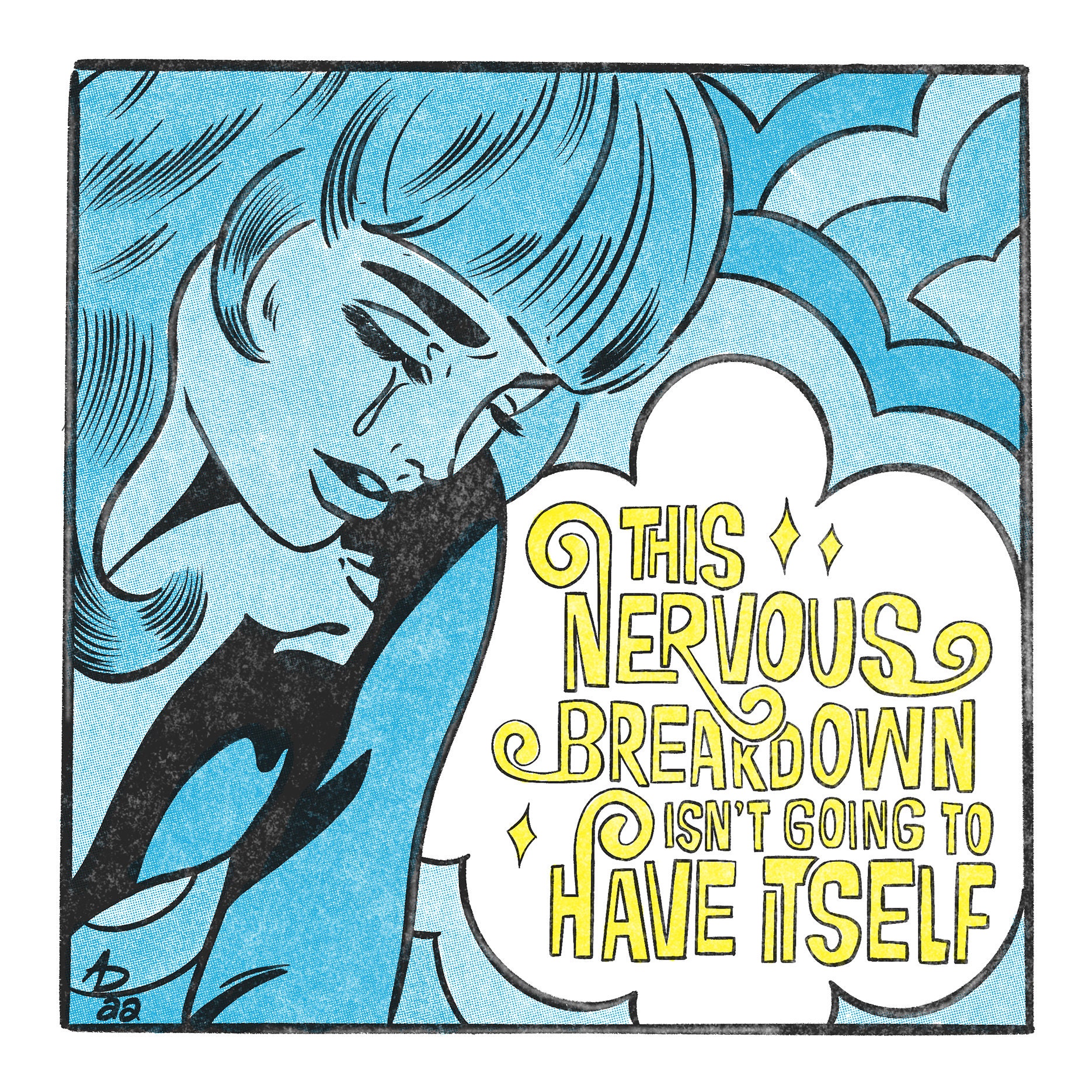 Pop Art Poster, Funny Artwork, 1960s art, Pop Art Print, Psychedelic Wall Art, Crying Comic Girl Art, Comic Wall Art