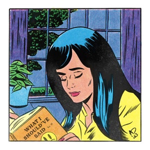 Impresión de arte retro, arte cómico vintage, impresión de arte pop, obras de arte retro, obras de arte cómicas originales, arte de chica cómica llorando