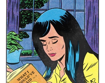 Retro Art Print, Vintage Comic Art, Pop Art Print, Retro Artwork, Original Comic Artwork, Crying Comic Girl Art