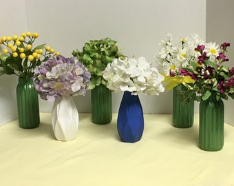 Wedding Reception Vases of Silk Flowers, Hydrangeas, Roses, etc Special for Weddings, Parties, Easter.  Mother's Day,  etc.