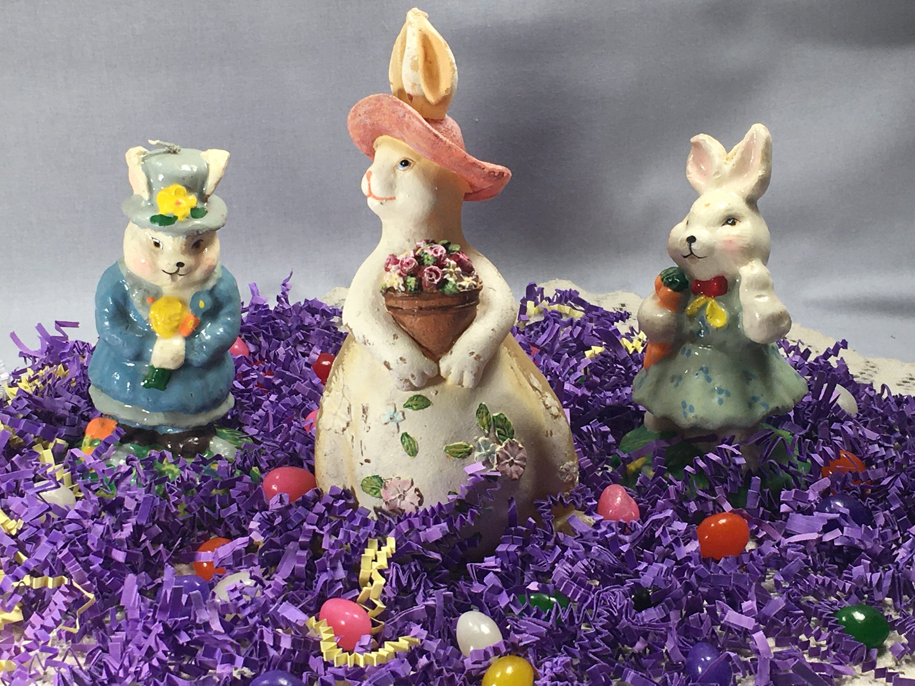 Easter Bunnies Candles, Bunny Family, Bunnies So Cute, Vintage, Unusual, Good condition Set of 3
