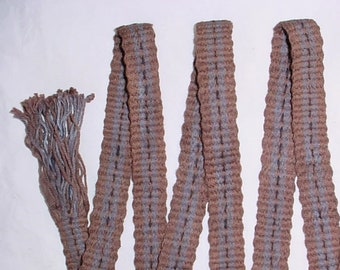 Rustic look Inkle woven belt strap hat band mountain man powder horn rendezvous