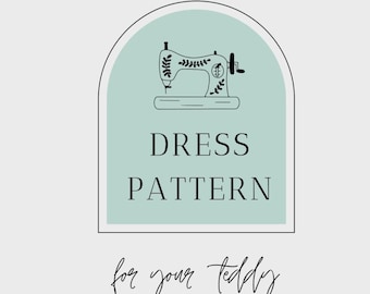 PDF dress pattern for artist teddy bear - Dress sewing pattern