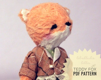 PDF pattern artist teddy fox - Plush toy sewing pattern