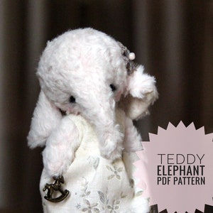 PDF pattern artist teddy elephant - Plush toy sewing pattern