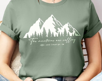 The Mountains are Calling Shirt, Adventure & Wanderlust Tee, Mountains Shirt, Camping Shirt, Hiking Shirt