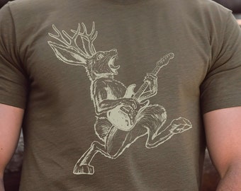 Electric Guitar Jackalope T Shirt, Cryptid Tee, Funny Shirt