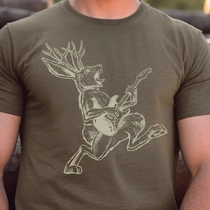 Elektrische gitaar Jackalope T-shirt, Cryptid Tee, grappig shirt