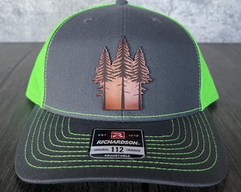 Pine Trees Hat - Outdoor Hat, Gift for Him, Richardson 112