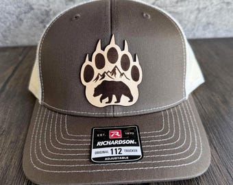 Leather Patch Bear Claw Mountain Hat - Outdoor Hat, Gift for Him, Richardson 112