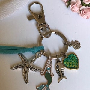 Bijou de sac sirène, porte-clés étoile de mer poisson, bijou de sac thème océan image 2
