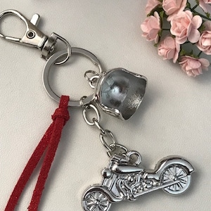 Motorcycle helmet keychain