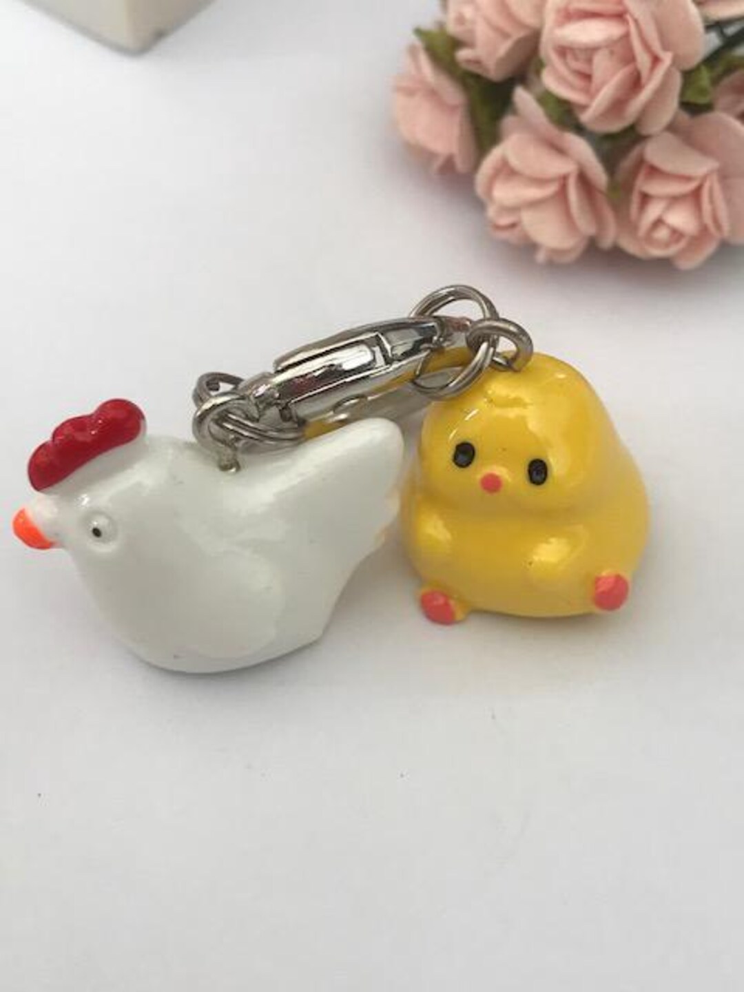 Hen and Chick Keyring, Chick and Chicken Charms, Chick Gift for Girl ...