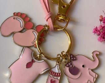 Newborn baby keychain, it's a girl keychain, newborn child keychain, baby girl gift, pink baby gift