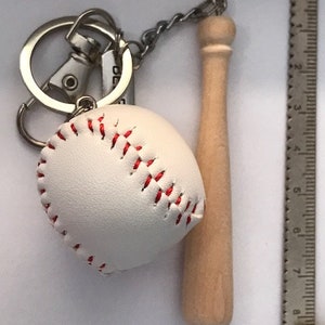 Baseball key ring, bat and ball key ring, gift for baseball dad, baseball player gift, kawaii bat and ball charm. image 5