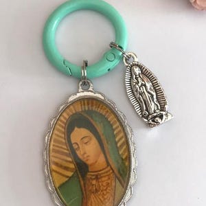 Jungfrau Maria Charms, Ex Voto Taschenanhänger, Geschenk für Frauen religiöse Medaillen Charms, Jungfrau Maria Medaille