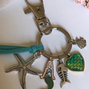 Bijou de sac sirène, porte-clés étoile de mer poisson, bijou de sac thème océan image 6