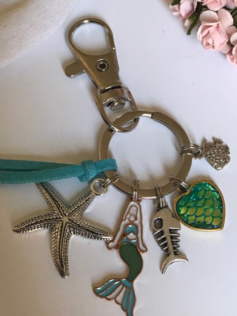 Bijou de sac sirène, porte-clés étoile de mer poisson, bijou de sac thème océan image 6