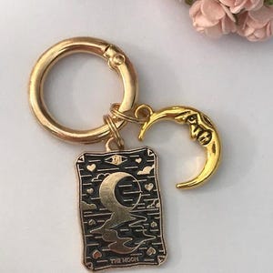 Charms Lunes, charms pour sac lune, cadeau pour femme lune, cadeau porte clé lune, breloque carte tarot the moon